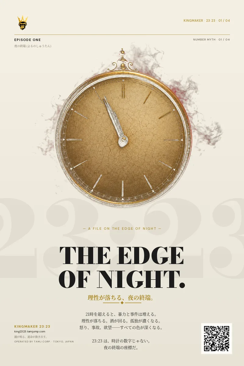 The Edge of Night — 23:23, the coordinate where reason falls.