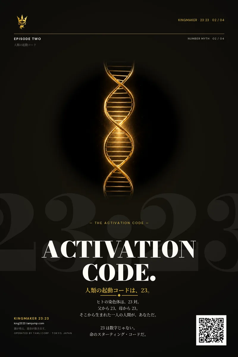 The Activation Code — Father 23 × Mother 23 = 23:23.
