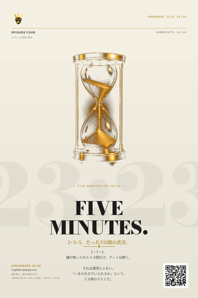 Five Minutes of Truth — five minutes is not a wish window. It is the smallest unit of human nature.